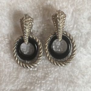 Judith Ripka Diamonique Onyx Earrings